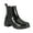 Black, variant on Elastic Chelsea Ankle Boots for Women Fashion Lug Sole Chunky Heels Comfortable Platform Ankle Booties