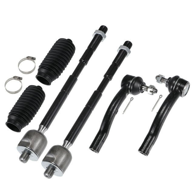Conjunto de 6 extremos de barra de dirección interior y exterior de Unique Bargains para suspensión y dirección para Toyota Corolla Drag Link Negro