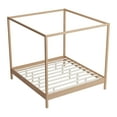 thumbnail image 5 of Noble House King Size Canopy Bed Frame Four Poster Platform Bed with Slats Support, No Box Spring Needed, Natural, 5 of 5