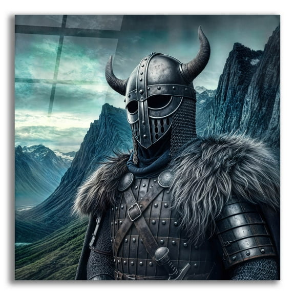 Epic Art 'Viking Warrior' by Rey Klimt Acrylic Glass Wall Art, 12" x 12"