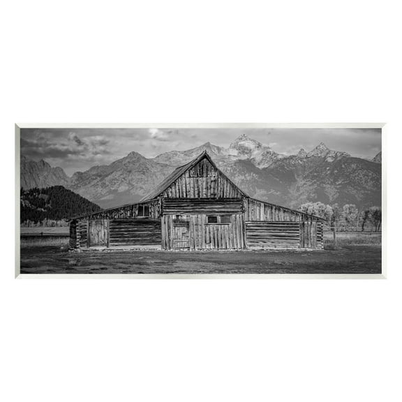 Stupell Industries Rural Mountain Cabin Landscape Photography Unframed Art Print Wall Art, 17 x 7