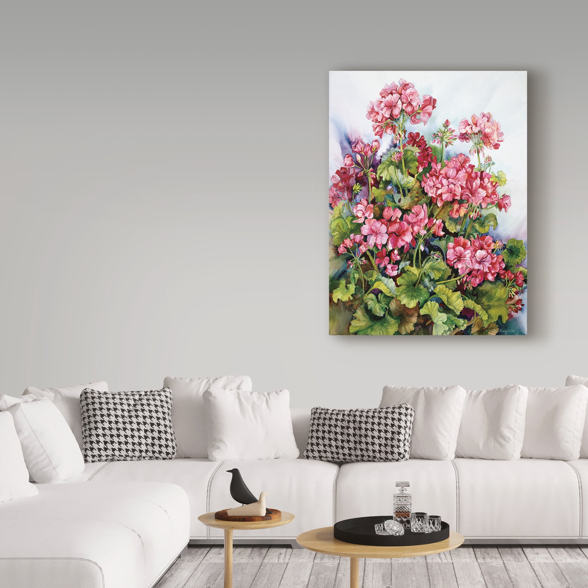 Trademark Fine Art 'Red Geranium' Canvas Art by Joanne Porter