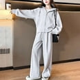 thumbnail image 4 of Zshosam Girls Outfits Girls Clothes 2 Piece Clothing Sets Crop Tops Hoodie Long Sleeve Sweatshirts and Pants Fall Winter Outfits for Girls Size 9T 10T,(Grey 9-10 Years), 4 of 5