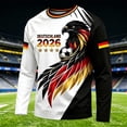 thumbnail image 2 of 2026 Soccer Game Germany Soccer for Men Long Sleeve Training Shirt, Breathable Sport Casual T Shirt for Soccer Fans, 2 of 4