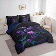 thumbnail image 2 of Erosebridal Lovely Dragonfly 7-Piece Twin Bedding,Vintage Flowers Bedding Comforter Set,Black Purple,Navy Blue Reversible, 2 of 7