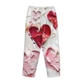 thumbnail image 3 of Lsque Textured Heart Abstract Art Print Women's Pajama Pants, Lounge Pant - Comfortable Home Wear,Elastic Waistband, Stylish Design-XX-Large, 3 of 9