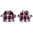 thumbnail image 3 of BULLPIANO Infant Baby Girl Plaid Dress Long Sleeve Ruffle Button Down Dress Xmas Clothes, 3 of 5