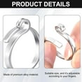 thumbnail image 4 of Knitting Crochet Loop Ring for Fingers, Adjustable Crochet Tension Ring, Metal Open Yarn Guide Finger Holders, Knitting Thimbles for Crochet (4 Pack - Single Silver), 4 of 5