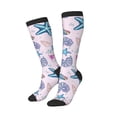 thumbnail image 2 of Fotbe Sea Shells 3 print Women's Men's Novelty Crew Socks Cotton Socks Knee High Socks for Walking,Running,Nurses,Pregnancy, 2 of 8