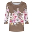 thumbnail image 4 of Blusas de Manga Corta para las Mujeres Pascua Impresa Suelta de Tres Cuartos de Manga Superior, Blusas para las Mujeres Casual, 4 of 4