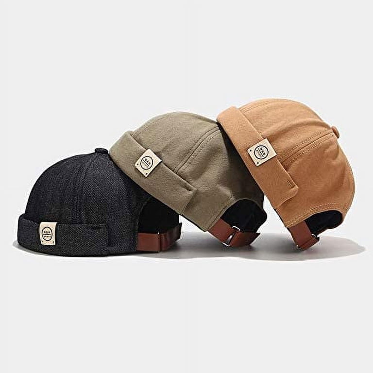 Ruluti Moda Uomo Docker cap Retro Operaio Sailor Skullcap Donne Beanie Cappelli Estivi Visor Secchio cap brimless Bonnet
