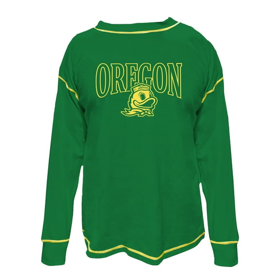 Women's Fanatics Green Oregon Ducks Plus Size Contrast Stitch Sweatshirt