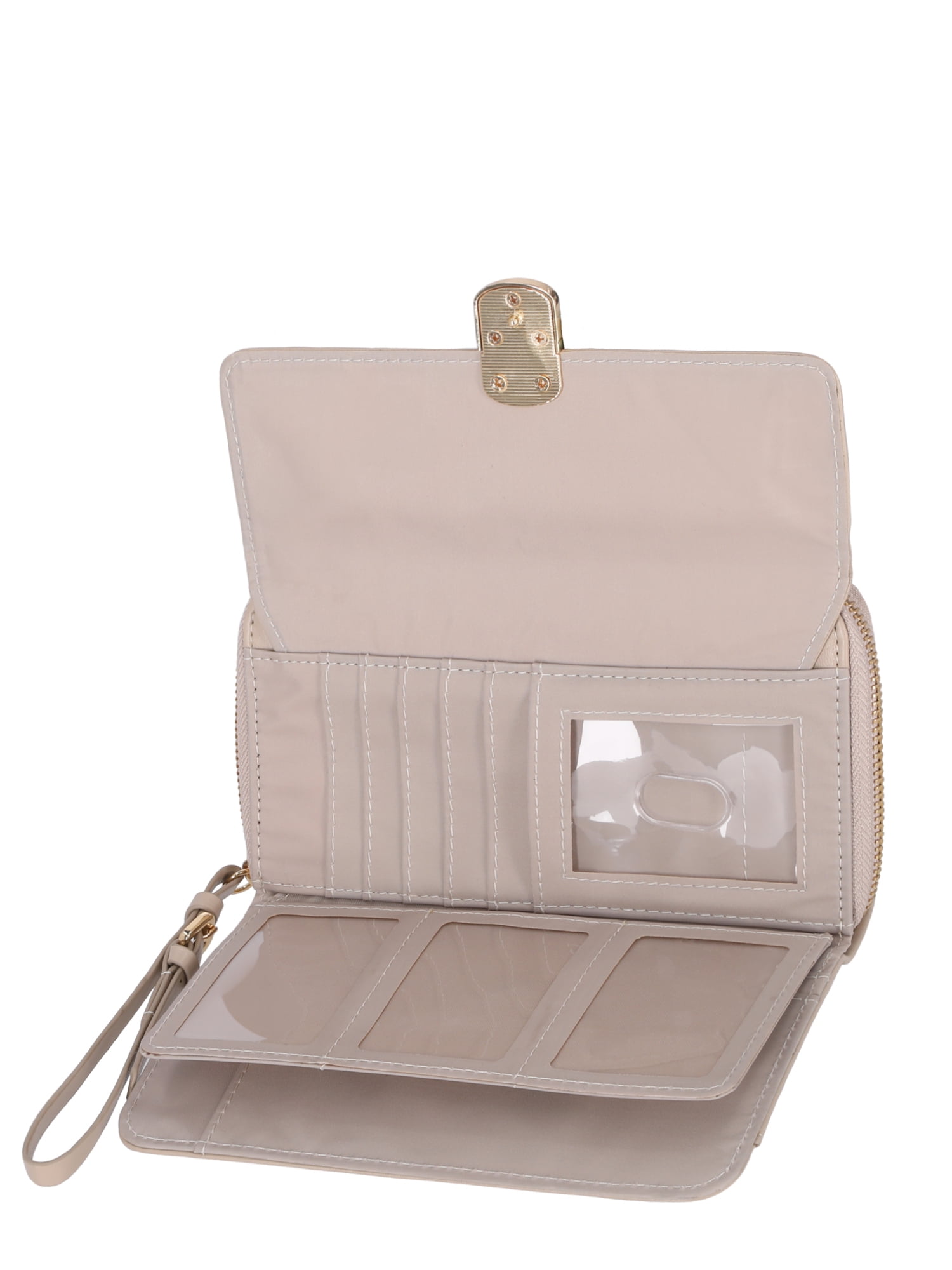 Time and Tru Women's Ainsley Bulk Clutch, Solid Light Brown