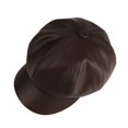 thumbnail image 3 of Minzimin Womens PU Leather Newsboy Cap 8 Panel Paperboy Newsie Cap Bakerboy Beret Cabbie Hat, 3 of 6