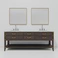 thumbnail image 4 of Norwalk 84 in W Brown Oak Double Vanity, Carrara Marble Top, Faucet Set, and 36 in Mirrors, 4 of 9