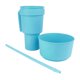thumbnail image 4 of Taza para refrigerios 2 en 1 con pajita, taza para bebidas de plástico de gran apertura, tazón para refrigerios superior para cine, viaje en casa, azul claro, 4 of 14