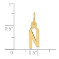 thumbnail image 3 of Diamond2Deal 14K Yellow Gold Small Slanted Block Letter N Initial Pendant for Women, 3 of 5