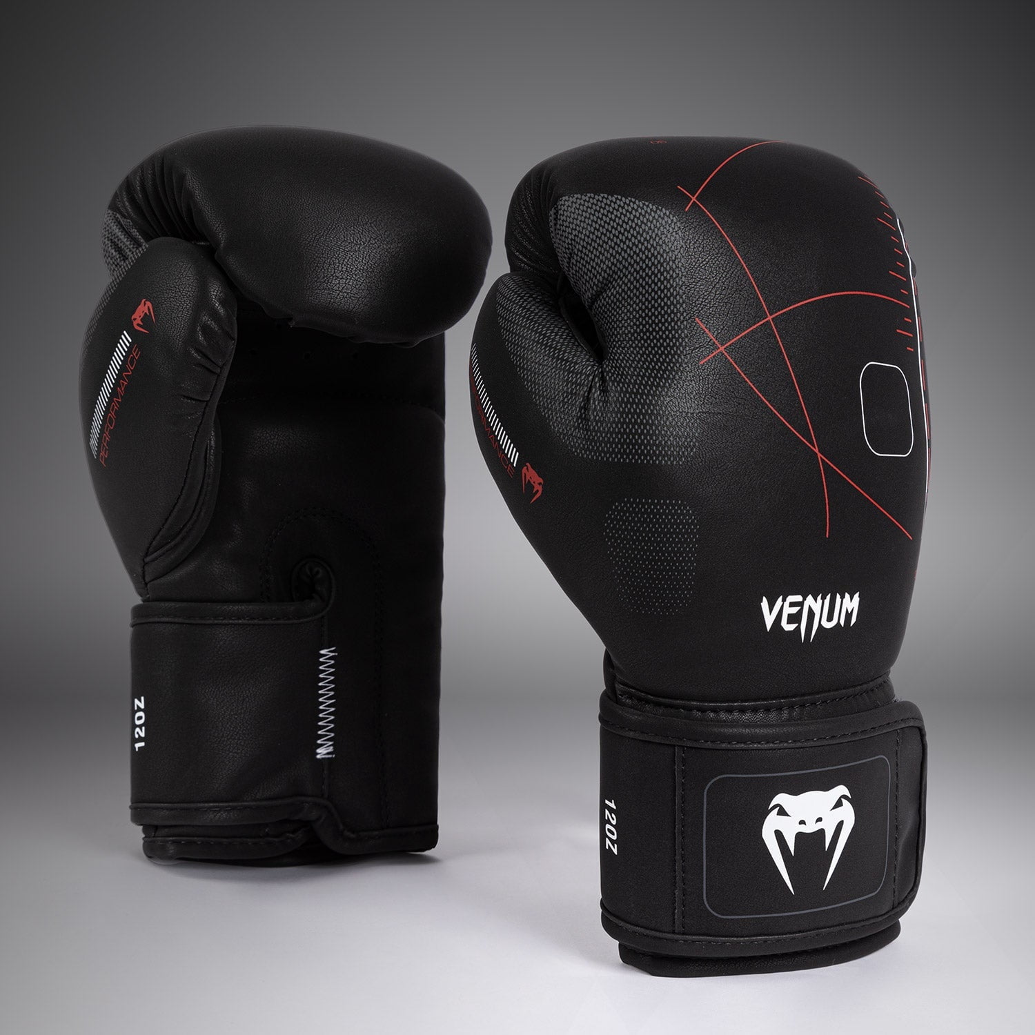 Venum Tactical XT Boxing Gloves - Black/Fire Red - 16-Ounce