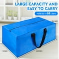 thumbnail image 4 of XUEYU 6 Pack Heavy Duty Moving Bags with Strong Zipper, Extra Large Storage Totes with Comfortable Handles, Waterproof Packing Bags for Space Saving, Family & Dorm Room Moving (Blue), 4 of 7