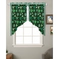 thumbnail image 2 of Green Swag Valances for Windows, St. Patrick's Day Shamrock Spring Checkered Rod Pocket Sheer Valances for Small Windows, Swag Toppers Light Filtering for Kitchen Living Room 2 Panels 28''x36'', 2 of 6