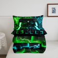 thumbnail image 5 of Homewish Green Teal Gaming Pad Queen Comforter Set,Modern Esports Gamepad Comforter Sets Queen,Black Reversible,3-Piece,1 Comforter and 2 Pillowcases, 5 of 7