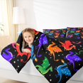 thumbnail image 4 of jejeloiu Colorful Wild Dragon Full Size Comforter Sets,Magic Cartoon Animal Bedding Sets For Boys Reversible 3 Pieces, 4 of 8