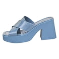 thumbnail image 1 of IUJSOY Womens Platform Heels Open Square Toe Slip on Dressy Pumps Shoes Chunky Block Heeled Wegdes, 1 of 7
