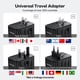 thumbnail image 2 of Adaptador de enchufe de viaje MOMAX universal tipo C/G/A/I con USB, 2 of 8