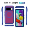 thumbnail image 4 of Magnetic for Google Pixel 8 Pro Case,Compatible with MagSafe,Military Grade Dropproof Translucent Matte Hard Back Soft Edge Anti-Fingerprint Protective Case for Google Pixel 8 Pro,Blue+Rose, 4 of 8