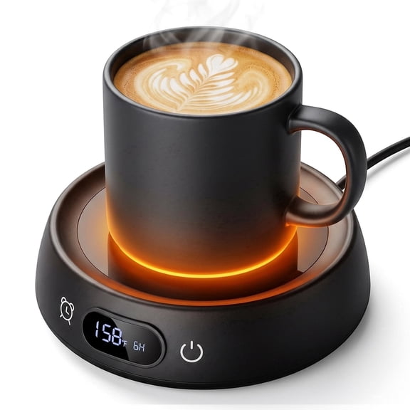 MQHOOB Electric Coffee Mug Warmer for Desk, 35W Portable Cup Heater with 4 Temp Levels & 1-12H Timer, Smart Cup Warmer Gifts Accessories for Women Men Milk, Tea, Candle