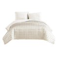 thumbnail image 1 of Benjara BM225234 Coverlet Set with Stitched Square Pattern, Cream - Queen Size - 3 Piece, 1 of 1
