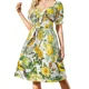 thumbnail image 2 of Vestido Paua de manga corta, elegante y chic, para mujer, para verano., 2 of 7
