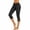 Black, variant on Yoga Capris for Women Plus Size Leggings Seamless Comfy Cross V-Waist Hollow Out Compression Workout Bottom