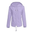thumbnail image 6 of TKLPEHG Rain Jacket Women Waterproof Lightweight Packable Raincoat Windbreaker Outdoor Hooded Travel Jacket Outerwear (Purple,XXXXXL), 6 of 7