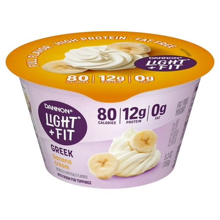Dannon Light + Fit Banana Cream Greek Fat Free Yogurt Cup, 5.3 oz