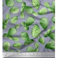 thumbnail image 1 of Soimoi Grey Japan Crepe Satin Fabric Cactus Tree Decor Fabric Printed Yard 42 Inch Wide, 1 of 3