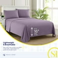thumbnail image 4 of Sweet Home Collection California King Sheet Sets, Classic 1800 Series Deep Pocket 4 Piece, Luxury Soft Microfiber Bed Sheet Sets, Plum, 4 of 6