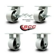thumbnail image 2 of 6 Inch Heavy Duty Semi Steel Cast Iron Caster Set 2 Swivel Lock/Brake 2 Rigid, 2 of 2