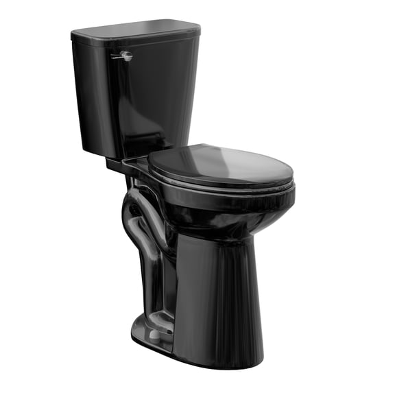 SUPERFLO 21  Inch Black Tall Toile for Seniors,  Elongated Height Toilet with Comfort Chair Seat, 1.28 Gpf Powerful Single Flush Extra Tall Toilets, 12 Inch Rough In for Bathrooms  & Tall Person