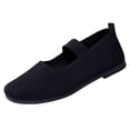 thumbnail image 2 of IEMIEMIEM Women's Wide Toe Box Flats Comfort Slip On Ballet Shoes Mary Jane Dressy Knit Flats with Adjustable Straps Washable Casual Office Woven Breathable Shoes Black 7 Wide, 2 of 5
