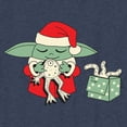 thumbnail image 2 of Boy's Star Wars: The Mandalorian Grogu Frog Present  Graphic Tee Navy Blue Heather Medium, 2 of 4