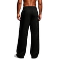thumbnail image 4 of Domuza Baggy Fleece Wide Leg Sweatpants for Men Loose Fit Drawstring Elastic Waist Lounge Pants with Side Pockets, Warm Streetwear Sweat Pants for Fall Winter, 4 of 6