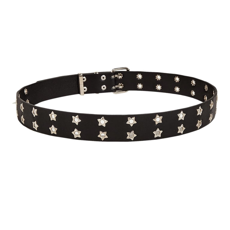 4547 Double Grommet Belt Pu Leather Punk For Women Jeans Studded 972939ed-c354-40af-b9ec-  main image 4