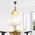 thumbnail image 3 of Lámpara de techo colgante con bola de cristal de estilo Industrial Retro, decoración para sala de estar y comedor, E27, 3 of 8