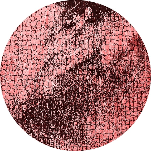 Ahgly Company Indoor Round Oriental Red Industrial Area Rugs, 8' Round