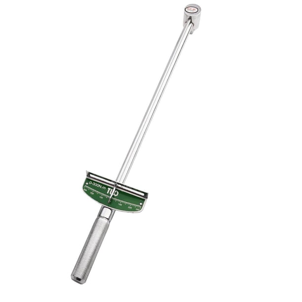 Riwesomey Llave dinamométrica Estilo de viga portátil Llave dinamométrica de puntero cuadrado de acero al carbono galvanizado con dial métrico 300N.m Herramientas y ferretería Riwesomey TO003464-00