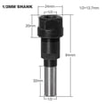 thumbnail image 4 of 3pcs, Bit d'Extension de Routeur de Collet de Routeur, Coupe, Tige 1/4 + Tige 8mm + Tige 1/2, 4 of 5