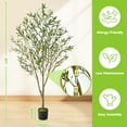 thumbnail image 6 of Lyacmy 6ft Artificial Olive Tree with Realistic Leaves and Natural Trunk, Faux Potted Plants with Black Plastic Pot for Home Office Decor, 6 of 9