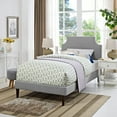 Modway Laura Full Upholstered Platform Bed with Squared Tapered Legs