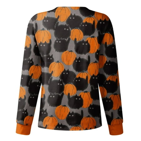

Quealent Bustier Tops For Women Fall Floral Printed Tops for Women Crochet Lace Trim V Neck T Shirts Casual Loose Pullover Tee Shirts Orange S